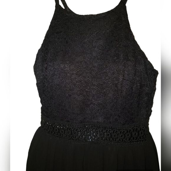 A. Byer Juniors Sz 5 Black Short Halter Dress  Prom Homecoming Wedding Party - Picture 2 of 5